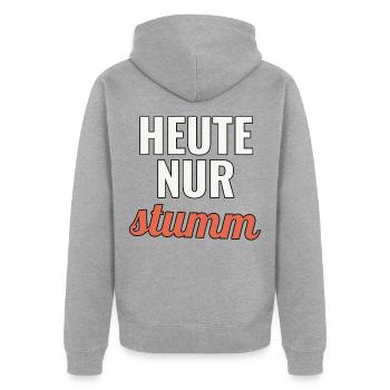 Homeoffice Geschenk für volle Meetingtage - Unisex Premium Bio Zip Hoodie - Grau meliert - Hinten - Nico (187cm)