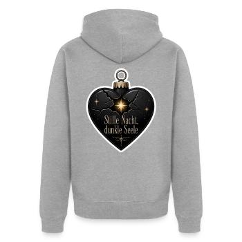 Stille Nacht dunkle Seele Weihnachtskugel Gothic - Unisex Premium Bio Zip Hoodie - Grau meliert - Hinten - Nico (187cm)
