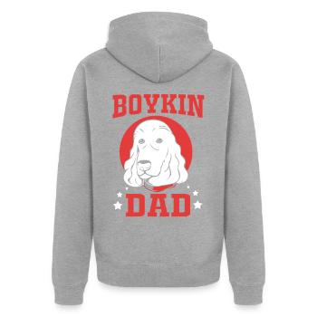 Boykin Spaniel - Unisex Premium Bio Zip Hoodie - Grau meliert - Hinten - Nico (187cm)