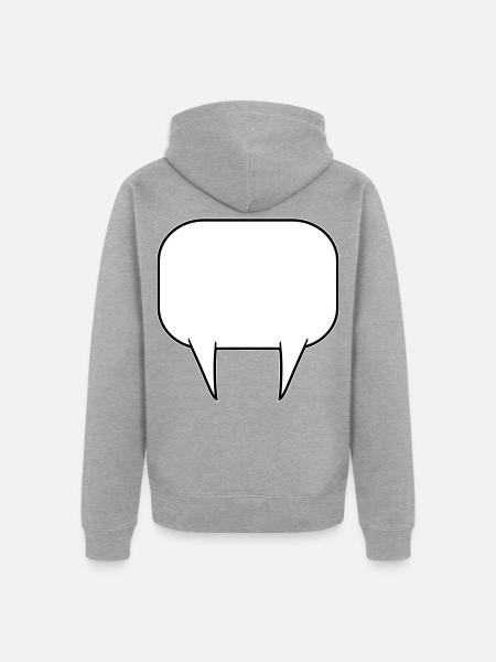 Sprechblase doppelt - Unisex Premium Bio Zip Hoodie - Grau meliert