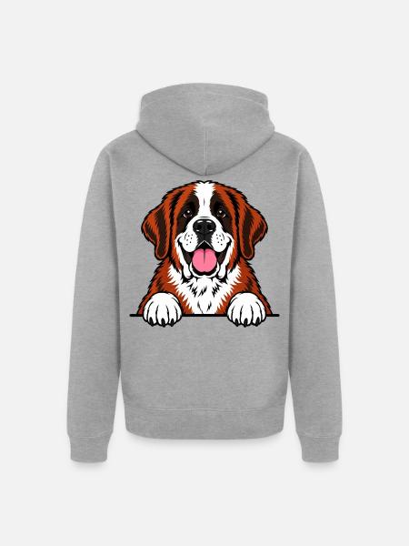 Bernhardiner - Unisex Premium Bio Zip Hoodie - Grau meliert