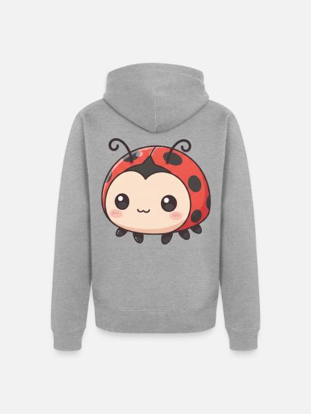 Marienkäfer  - Unisex Premium Bio Zip Hoodie - Grau meliert