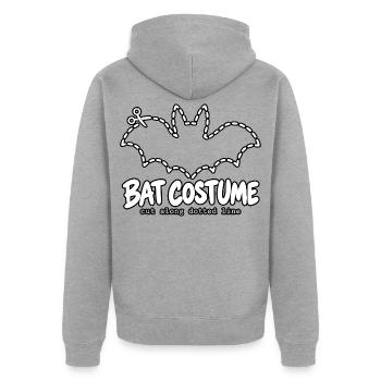 Bat Kostüm Schnittlinie Zeichnung - Unisex Premium Bio Zip Hoodie - Grau meliert - Hinten - Nico (187cm)