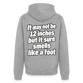 Es ist vielleicht nicht 12 Zoll – lustiges Zitat aus Erwachsenenhumor - Unisex Premium Bio Zip Hoodie - Grau meliert - Hinten - Nico (187cm)