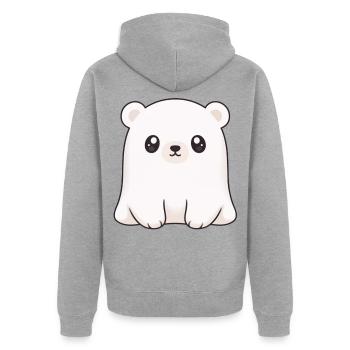 Eisbär - Unisex Premium Bio Zip Hoodie - Grau meliert - Hinten - Nico (187cm)