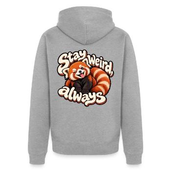 Kleiner Panda - Unisex Premium Bio Zip Hoodie - Grau meliert - Hinten - Nico (187cm)