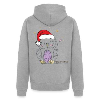 Merry Christmas - Unisex Premium Bio Zip Hoodie - Grau meliert - Hinten - Nico (187cm)