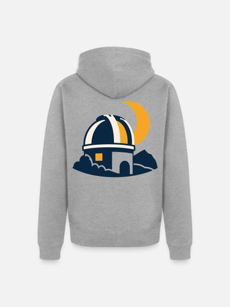 Sternwarte Mond Wappen Logo - Unisex Premium Bio Zip Hoodie - Grau meliert