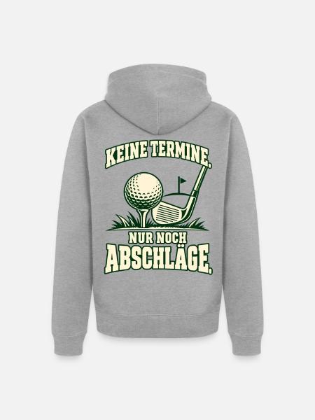 Golf statt Termine - Unisex Premium Bio Zip Hoodie - Grau meliert
