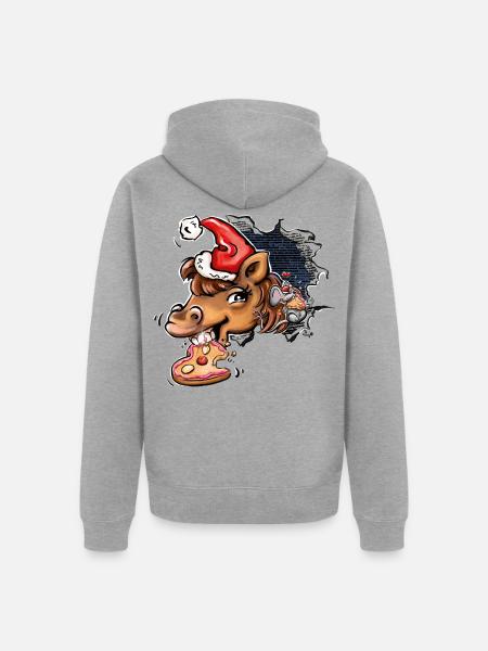 Bjarki und Dot - Lebkuchen - Unisex Premium Bio Zip Hoodie - Grau meliert