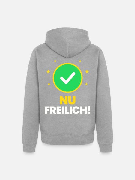 Sächsisch Nu freilich Sachsen - Unisex Premium Bio Zip Hoodie - Grau meliert