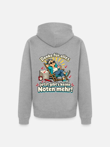 Lehrer Ruhestand Abschiedsgeschenk - Unisex Premium Bio Zip Hoodie - Grau meliert