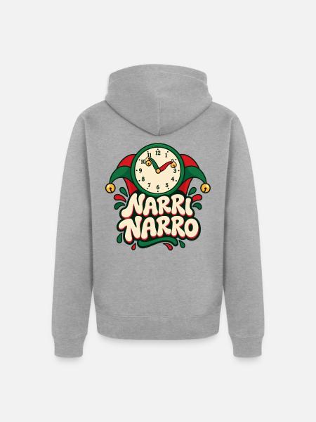Narri Narro Fasnet 11:11 T-Shirt - Unisex Premium Bio Zip Hoodie - Grau meliert