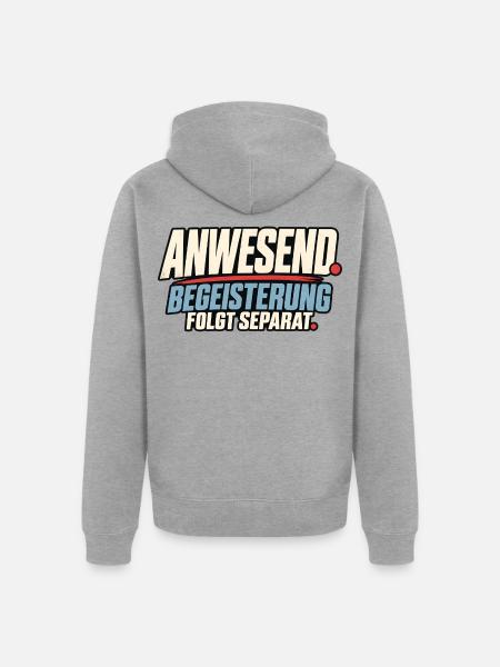Anwesend Begeisterung Folgt Separat - Unisex Premium Bio Zip Hoodie - Grau meliert