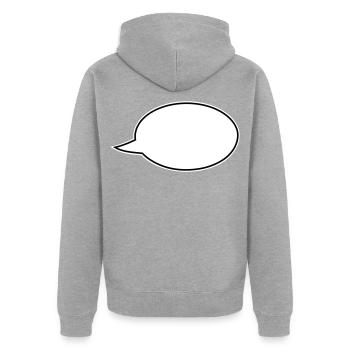 Speech bubble comic right - Unisex Premium Organic Zip Hoodie - heather grey - Back - Nico (187cm)