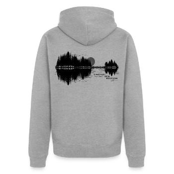 1976 Gitarre Natur Musik 50. Geburtstag - Unisex Premium Bio Zip Hoodie - Grau meliert - Hinten - Nico (187cm)