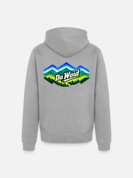 Bayerischer Wald - T-Shirt Pixelwald - Unisex Premium Bio Zip Hoodie - Grau meliert