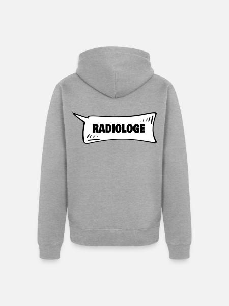 Radiologe - Unisex Premium Bio Zip Hoodie - Grau meliert