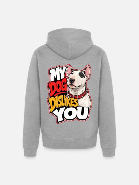 Bullterrier - Unisex Premium Bio Zip Hoodie - Grau meliert