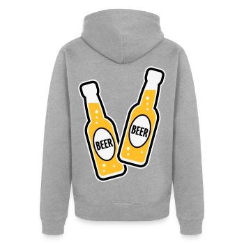 2 Grillage des bouteilles de bière (Beery / POS 3C) - Veste à capuche bio Premium Unisexe - gris chiné - Dos - Nico (187cm)