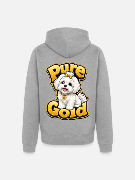 Malteser - Unisex Premium Bio Zip Hoodie - Grau meliert