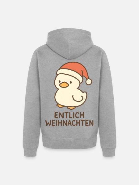 Lustiges Weihnachts T-Shirt Geschenk - Unisex Premium Bio Zip Hoodie - Grau meliert