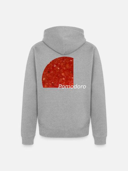 Runde Pizzasauce - Unisex Premium Bio Zip Hoodie - Grau meliert