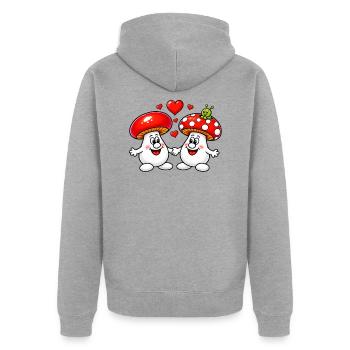 1000195766 - Unisex Premium Bio Zip Hoodie - Grau meliert - Hinten - Nico (187cm)