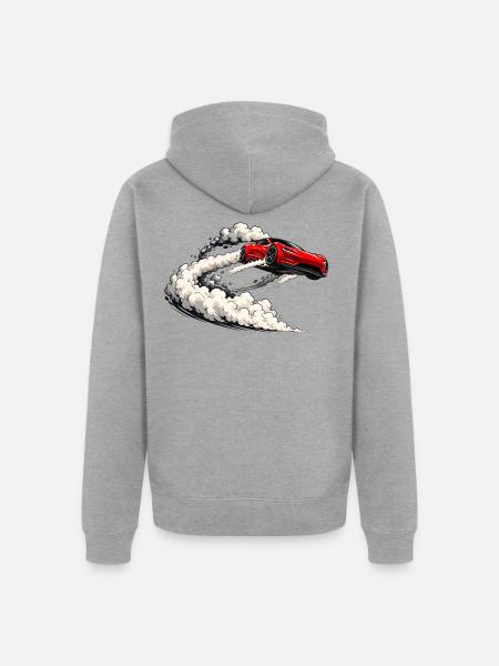 Electric Roadster – Supercar Launch Edition - Unisex Premium Bio Zip Hoodie - Grau meliert