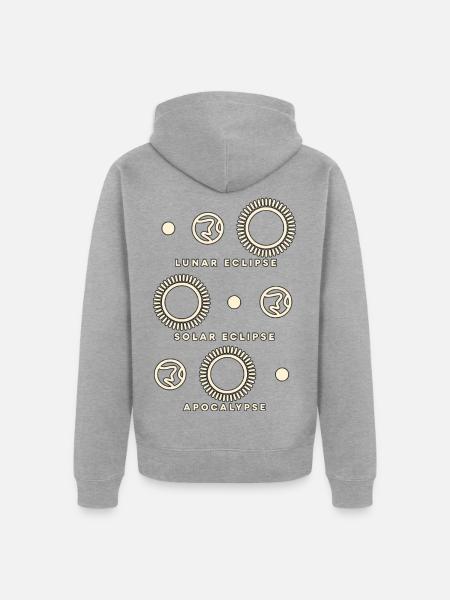 Finsternisse mit kosmischer Pointe - Unisex Premium Bio Zip Hoodie - Grau meliert