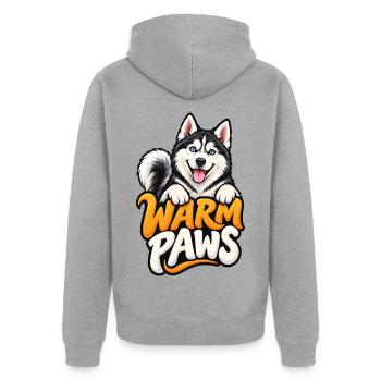 Sibirischer Husky - Unisex Premium Bio Zip Hoodie - Grau meliert - Hinten - Nico (187cm)