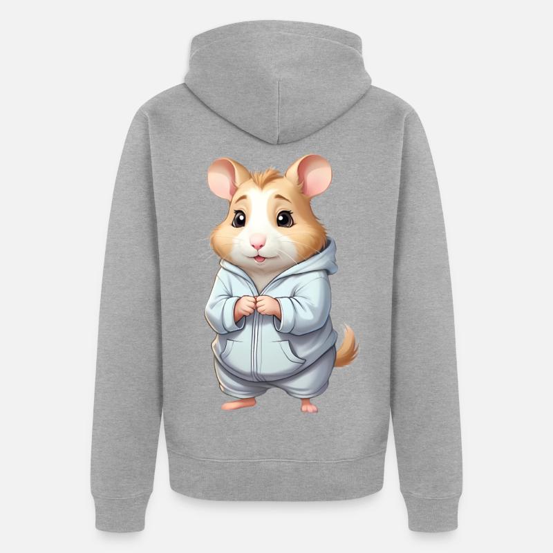 Cuddly Hero Hamster Pull à capuche - Veste à capuche bio Premium Unisexe - gris chiné