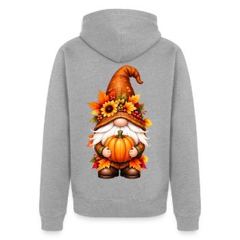 Süße Zwerge unter den Gnomen - Unisex Premium Bio Zip Hoodie - Grau meliert - Hinten - Nico (187cm)