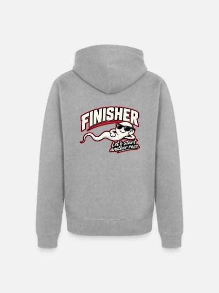 Finisher – Another Race - Unisex Premium Bio Zip Hoodie - Grau meliert