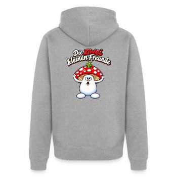 file_000000005d00820a9617b1e5231e2e40 - Unisex Premium Bio Zip Hoodie - Grau meliert - Hinten - Nico (187cm)