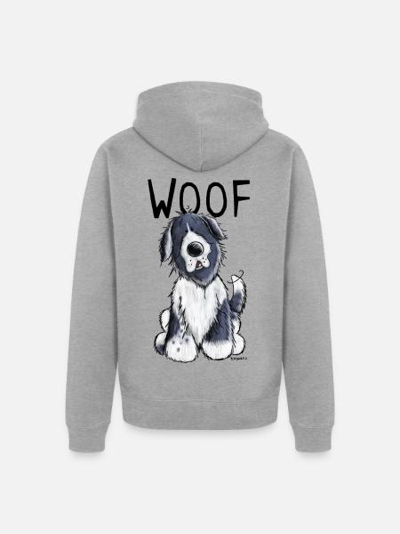Woof Neufundländer - Neufi - Neufis - Geschenk - Unisex Premium Bio Zip Hoodie - Grau meliert