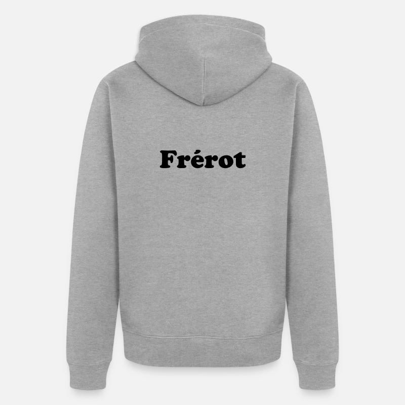 Frérot - expression amicale  - Veste à capuche bio Premium Unisexe - gris chiné