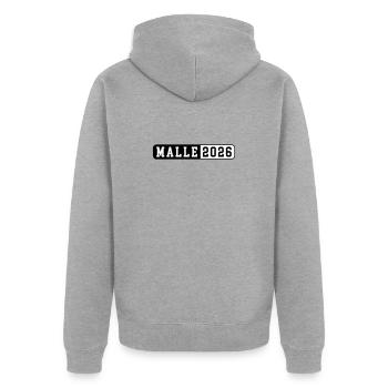 Malle 2026 - Unisex Premium Organic Zip Hoodie - heather grey - Back - Nico (187cm)