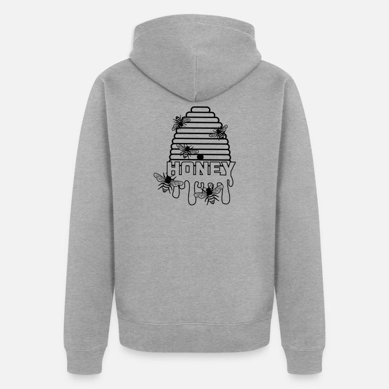 Ruche de miel d’abeille - Veste à capuche bio Premium Unisexe - gris chiné
