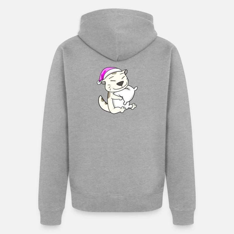 Chat race devon rex - Veste à capuche bio Premium Unisexe - gris chiné