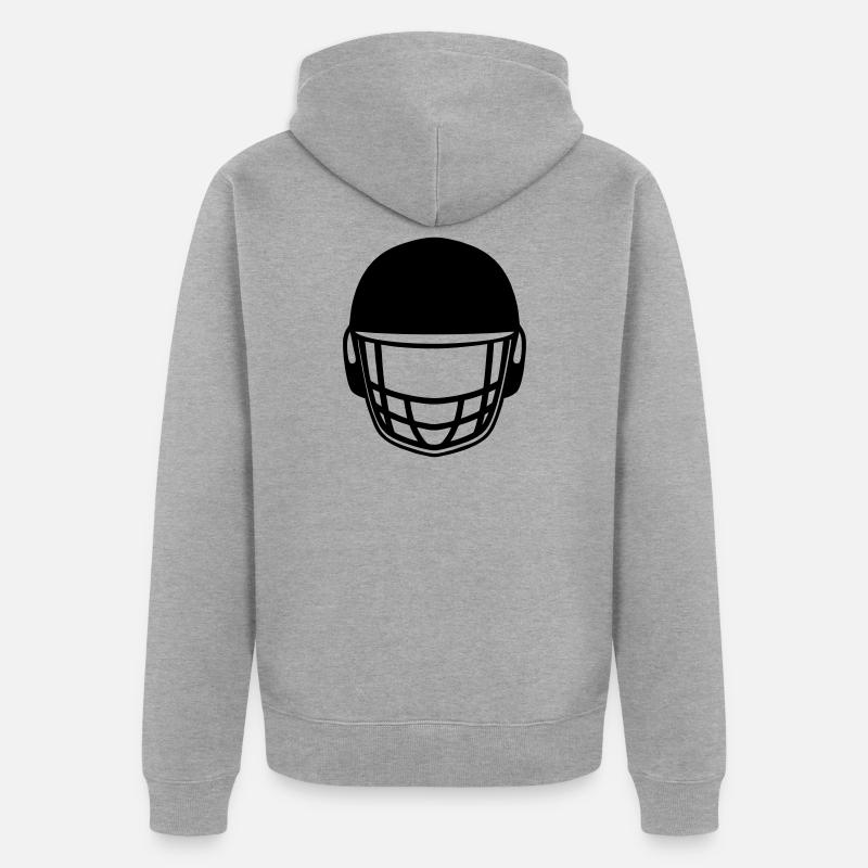Logo du casque de cricket - Veste à capuche bio Premium Unisexe - gris chiné