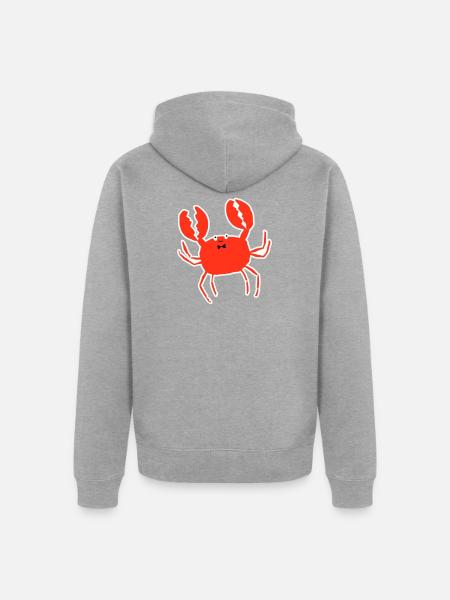 Krabbe – Sommer, Strand & Meeresmotiv für Urlaub - Unisex Premium Bio Zip Hoodie - Grau meliert