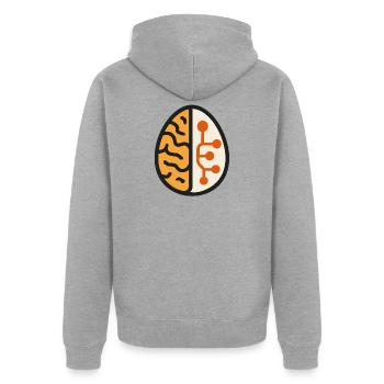 ai humor meme gene artificial intelligence - Unisex Premium Organic Zip Hoodie - heather grey - Back - Nico (187cm)