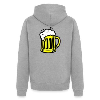 Icône de chope de bière - Veste à capuche bio Premium Unisexe - gris chiné - Dos - Nico (187cm)