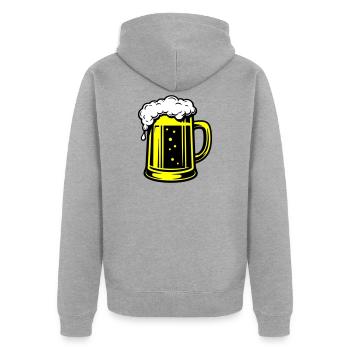 Beer Mug Symbol Beer - Unisex Premium Organic Zip Hoodie - heather grey - Back - Nico (187cm)