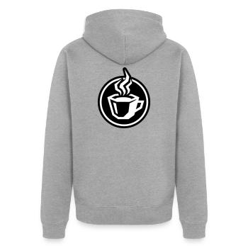 Kaffee Tasse Symbol - Unisex Premium Bio Zip Hoodie - Grau meliert - Hinten - Nico (187cm)