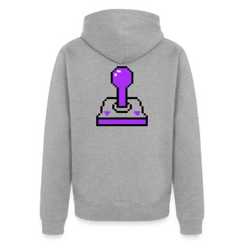 Arcade Joystick Retro Konsole - Unisex Premium Bio Zip Hoodie - Grau meliert - Hinten - Nico (187cm)