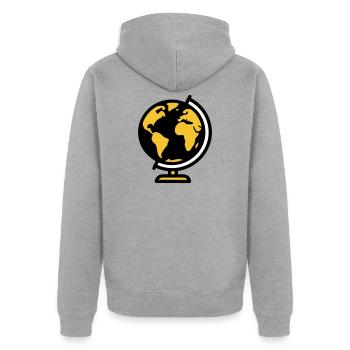 École Globe Globe Earth - Veste à capuche bio Premium Unisexe - gris chiné - Dos - Nico (187cm)
