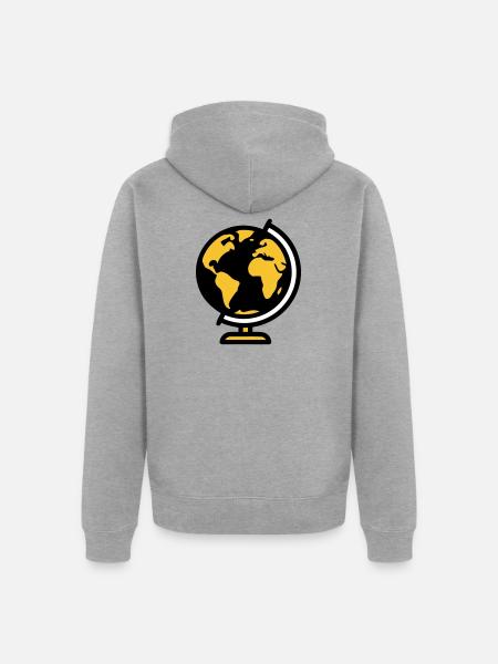 Globe Globe Earth School - Unisex Premium Organic Zip Hoodie - heather grey