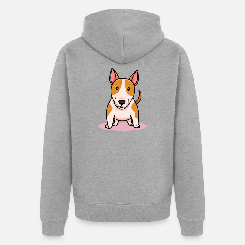 Bull Terrier (bande dessinée) - Veste à capuche bio Premium Unisexe - gris chiné